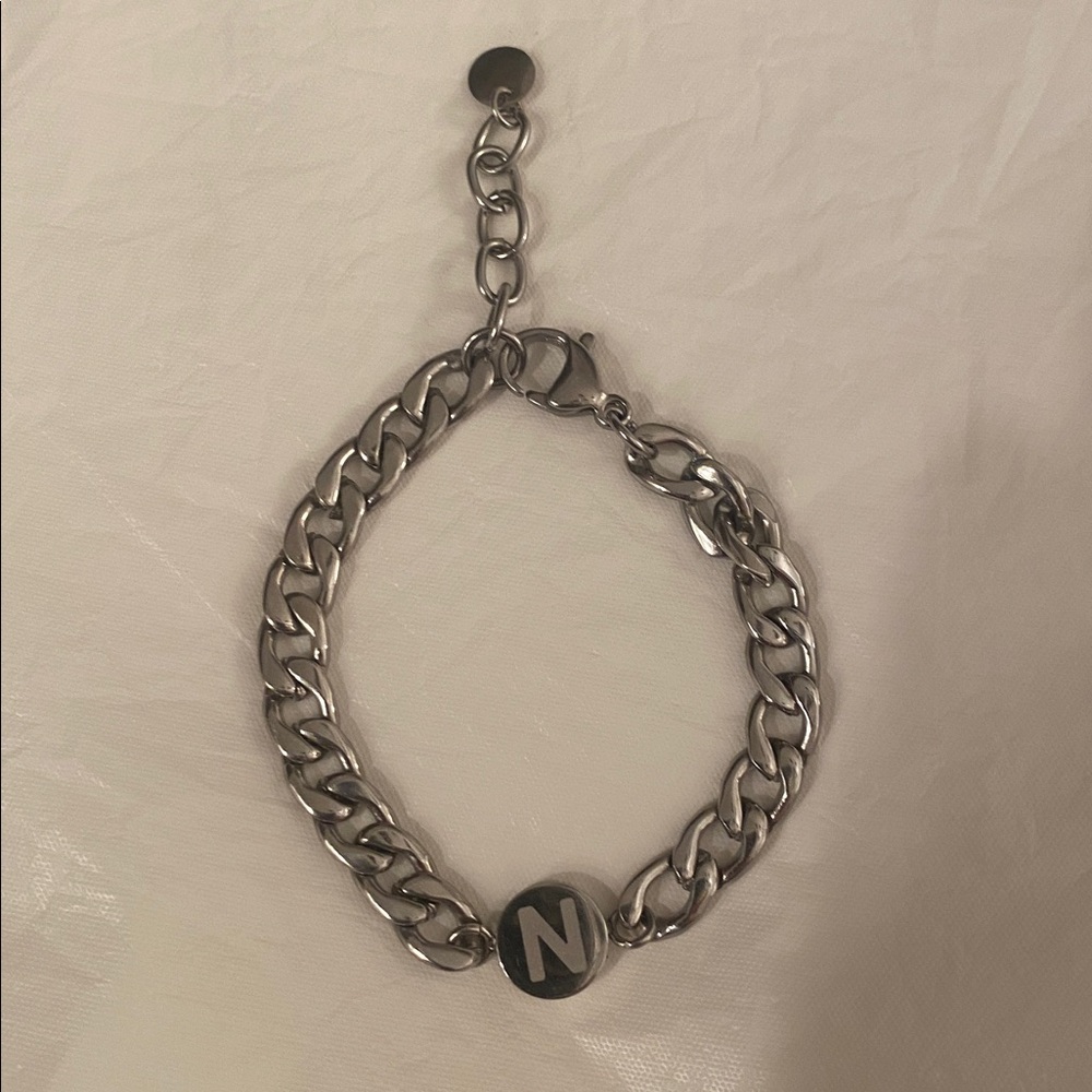 🩶 Chain Initial Bracelet